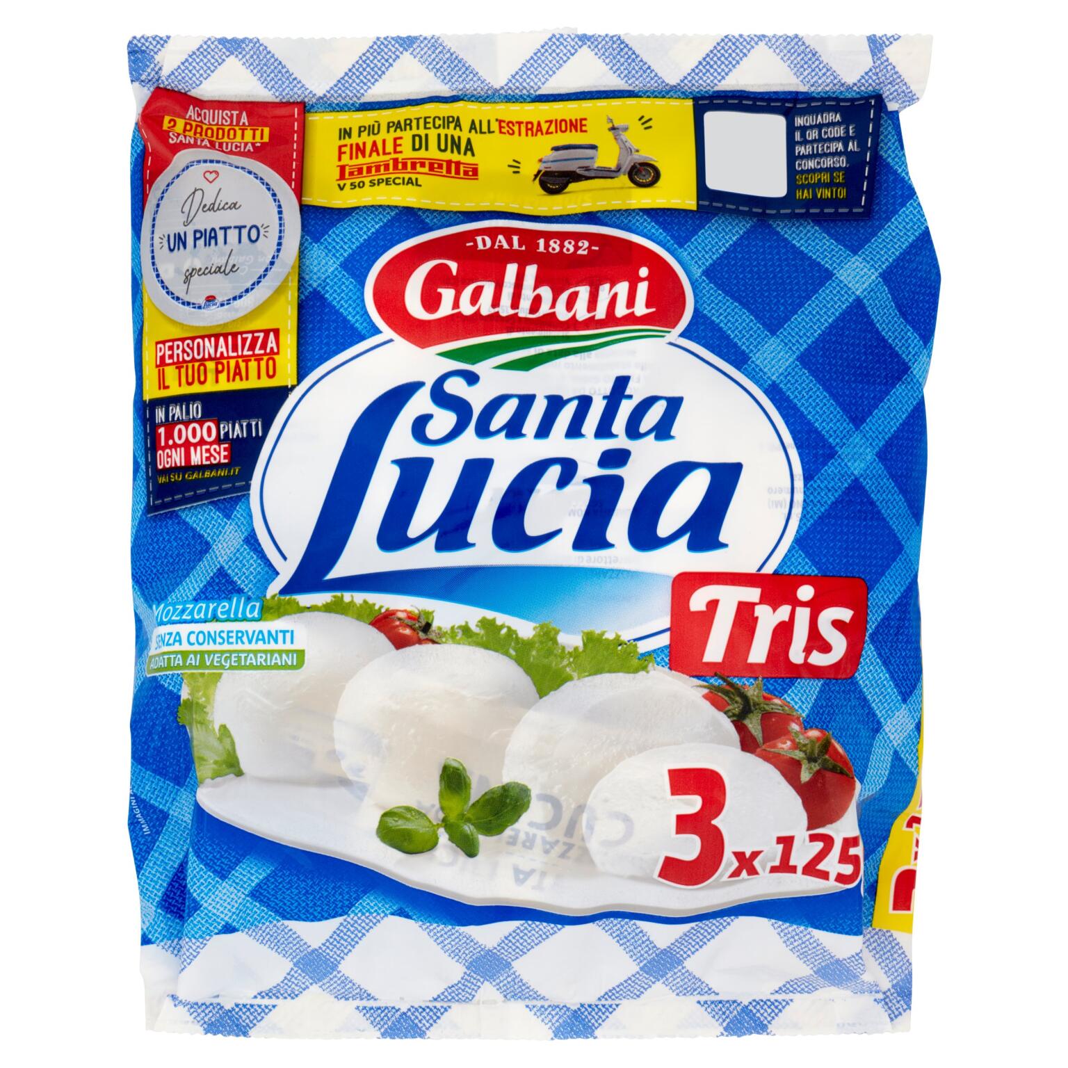 Mozzarella Santa Lucia tris 3x125g Galbani
