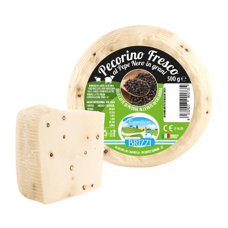 Pecorino al Pepe Nero sottovuoto 500g Caseificio Brizzi
