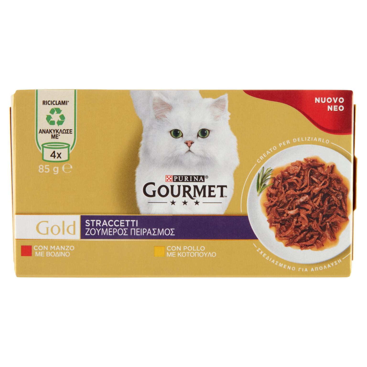Straccetti di Manzo e Pollo 4x85g Gourmet Gold
