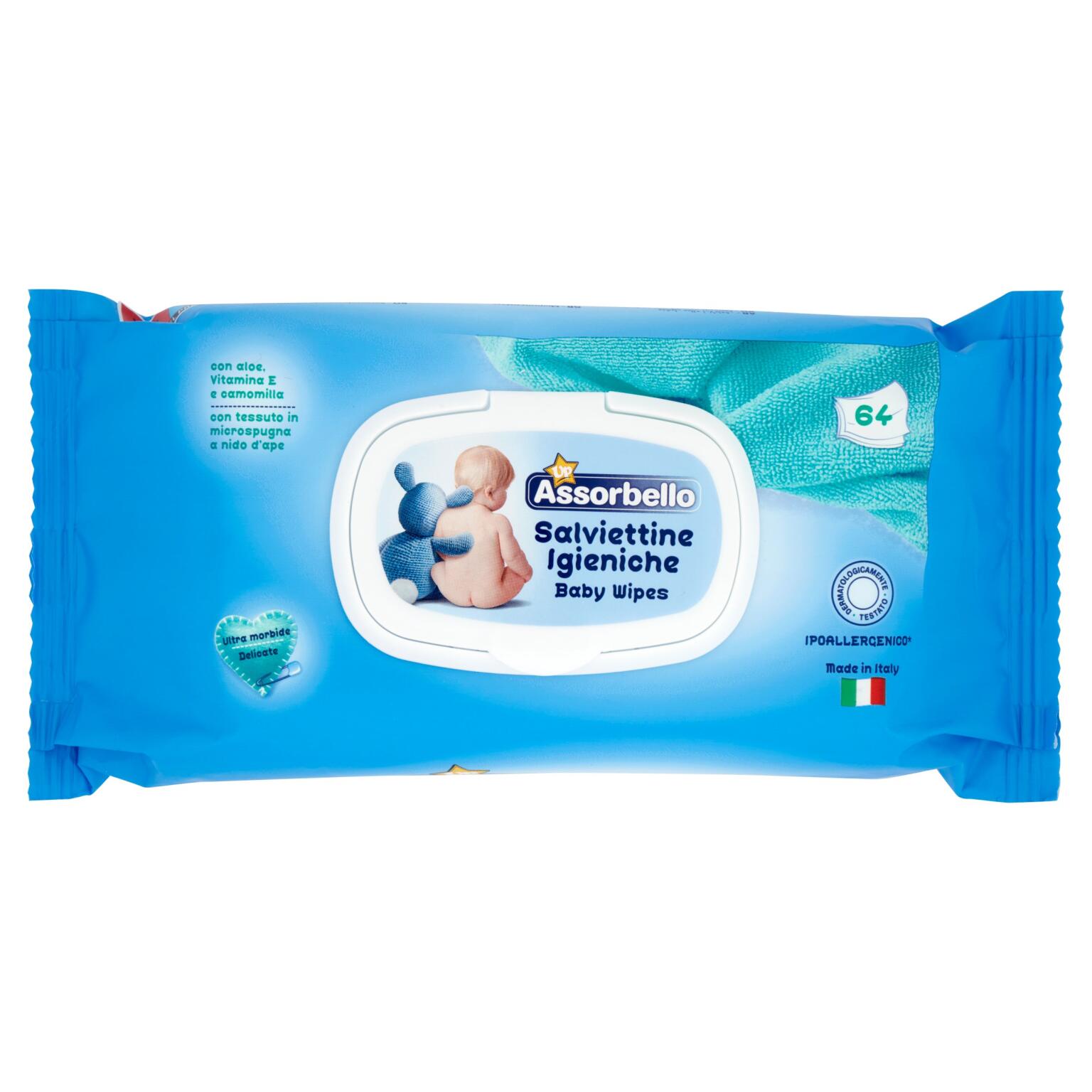 Salviettine up baby Wipes 64pz Assorbello