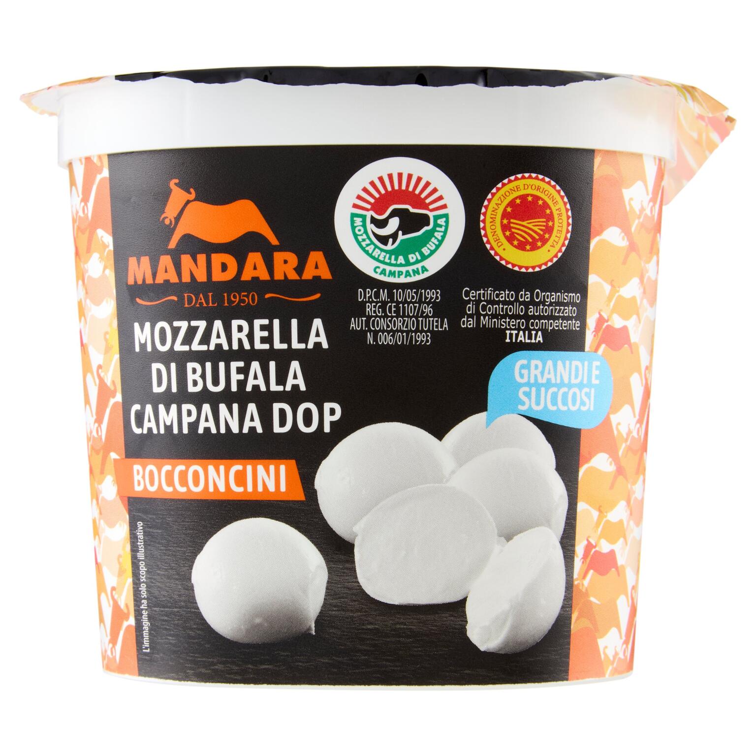 Mozzarella di Bufala Campana DOP Bocconcini 200g.Mandara