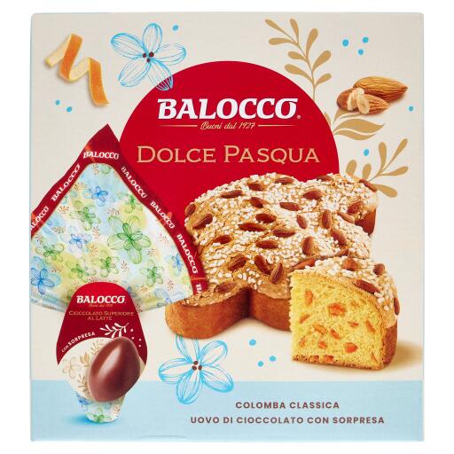 Dolce Pasqua Balocco -Colomba classica 700g + Uovo di Cioccolato al latte 150g con sorpresa
