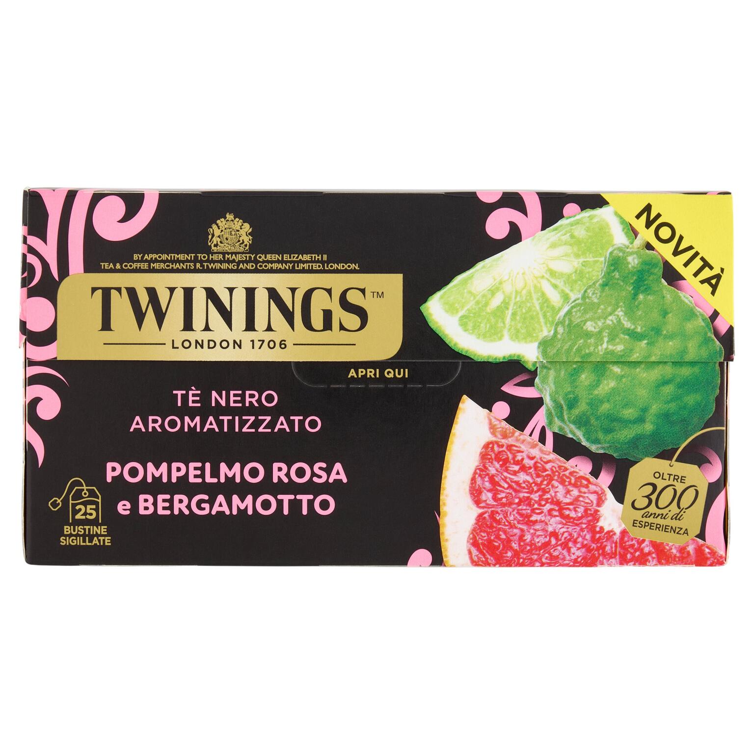 Tè Nero Aromatizzato Pompelmo Rosa e Bergamotto 25ff Twinings