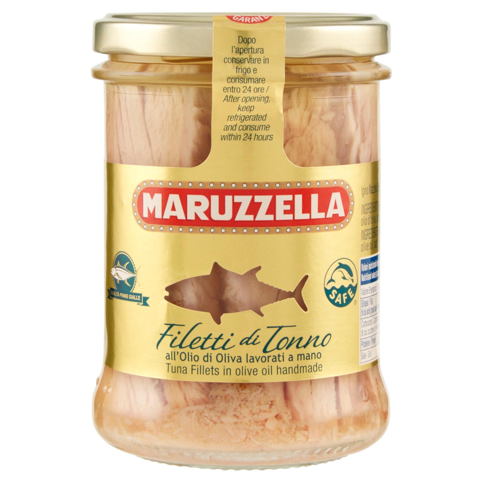 Filetto di Tonno in vaso vetro in olio di oliva 295g Maruzzella