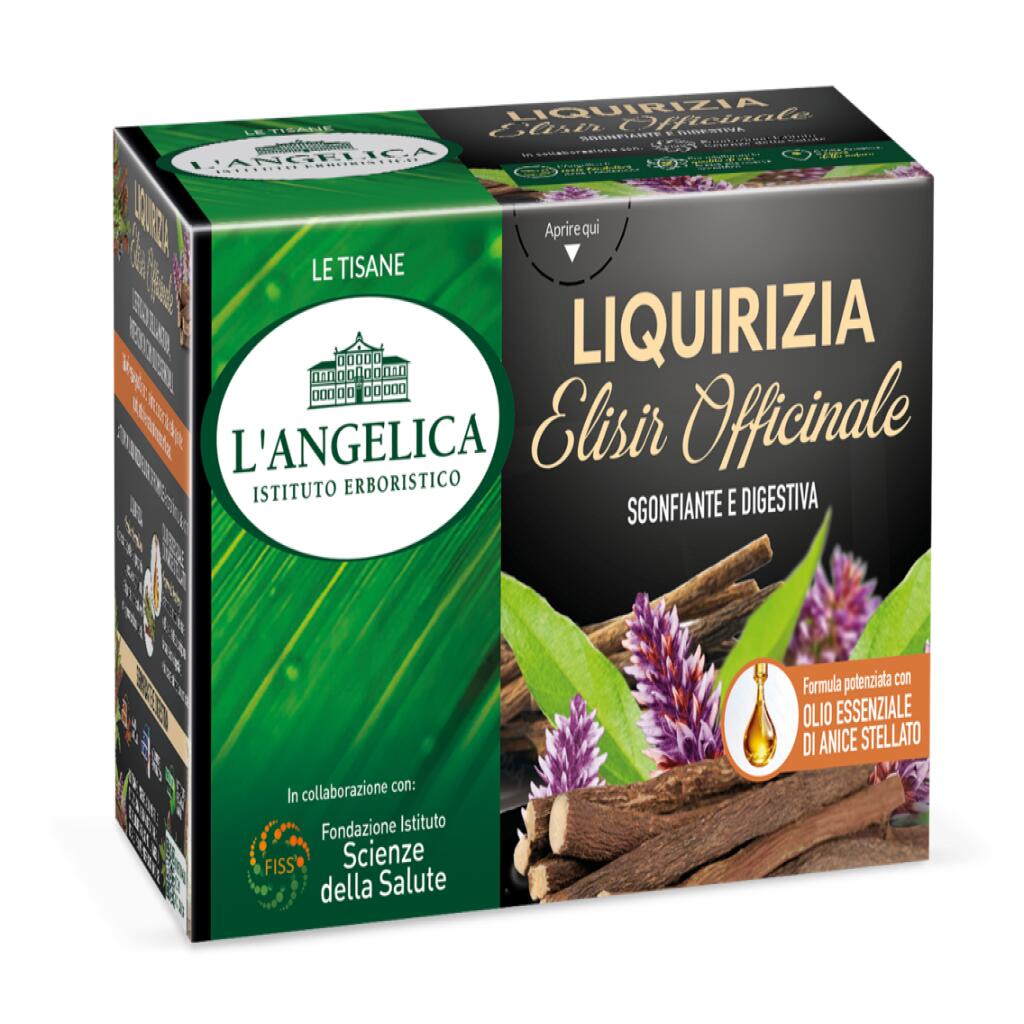 Tisana alla Liquirizia Elisir Officinale sgonfiante e digestiva da 18 filtri L'Angelica