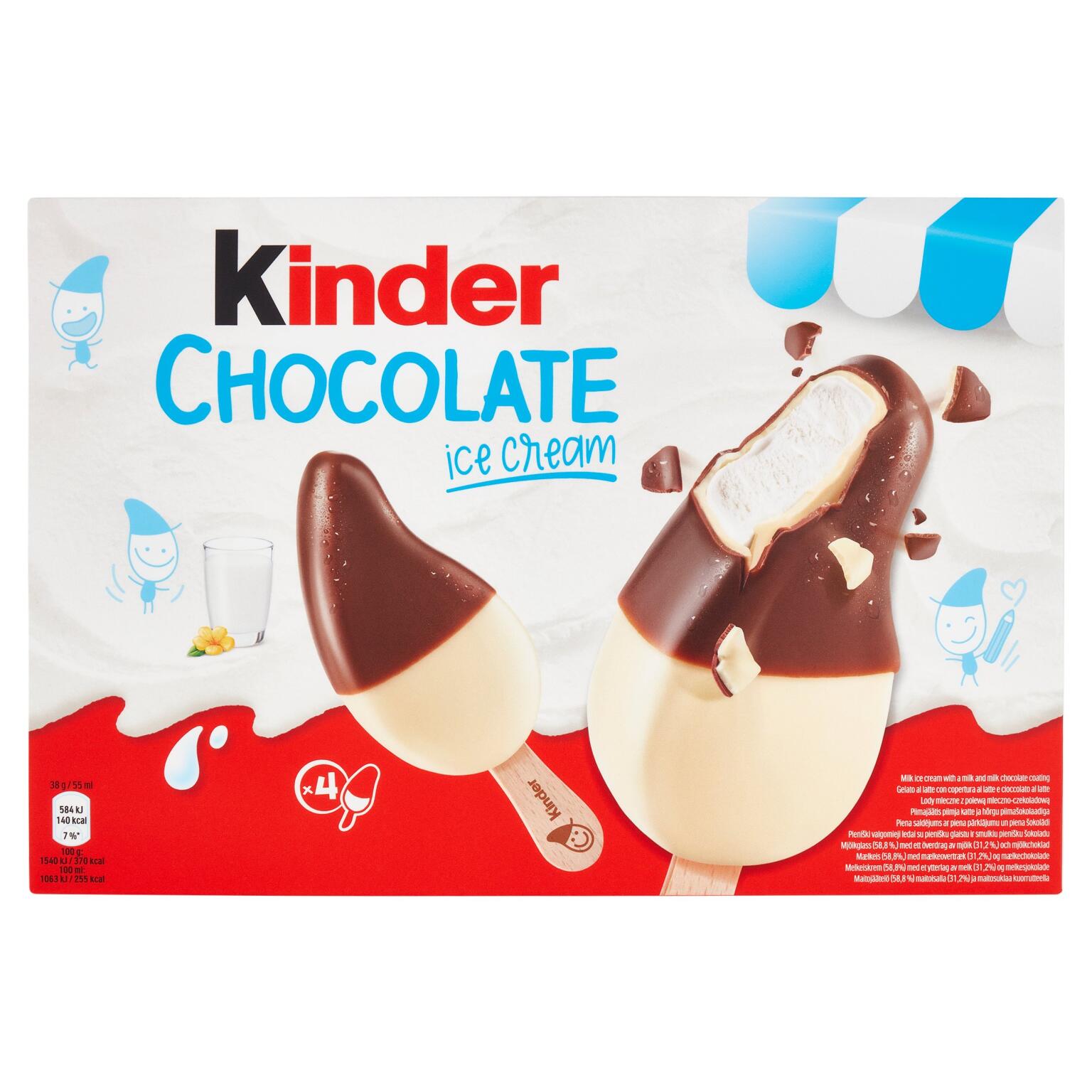 4 Kinder chocolate ice cream, 4 pezzi