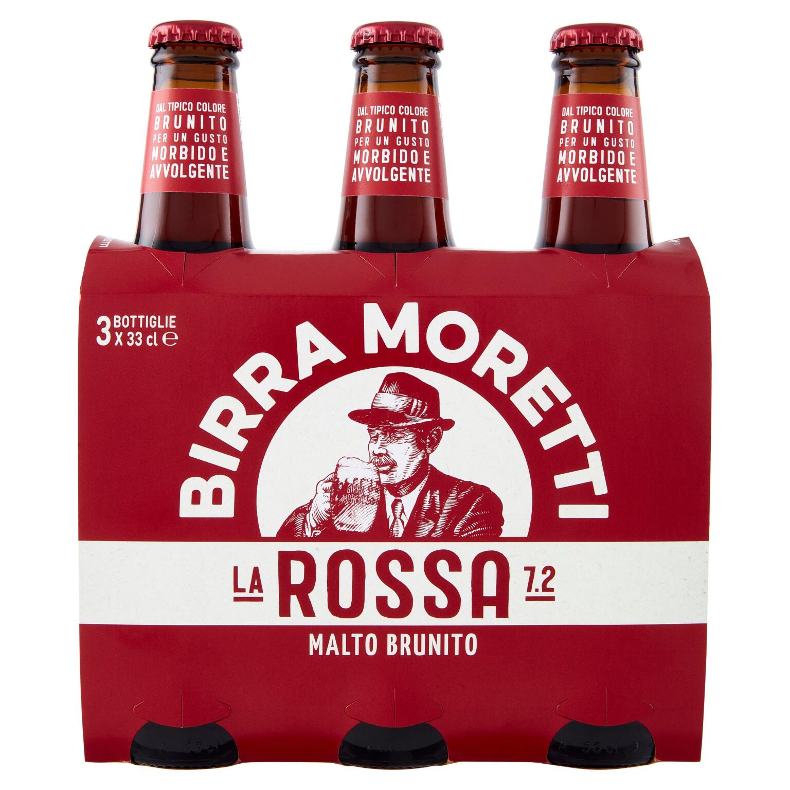 Birra Moretti La Rossa - malto brunito italiano 3x33cl