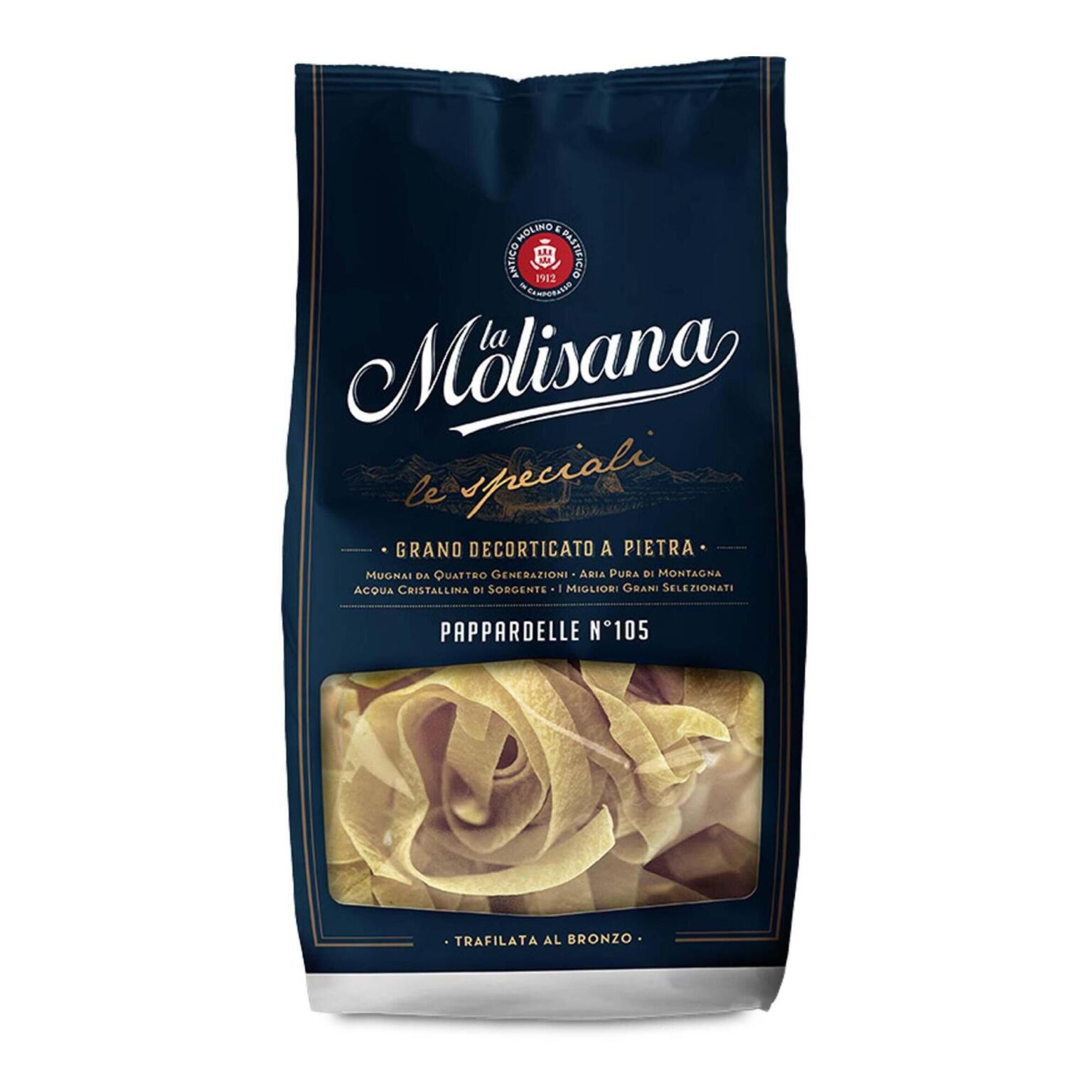 Pappardelle n°105 trafilati al bronzo pasta di    semola di grano duro 500g La Molisana