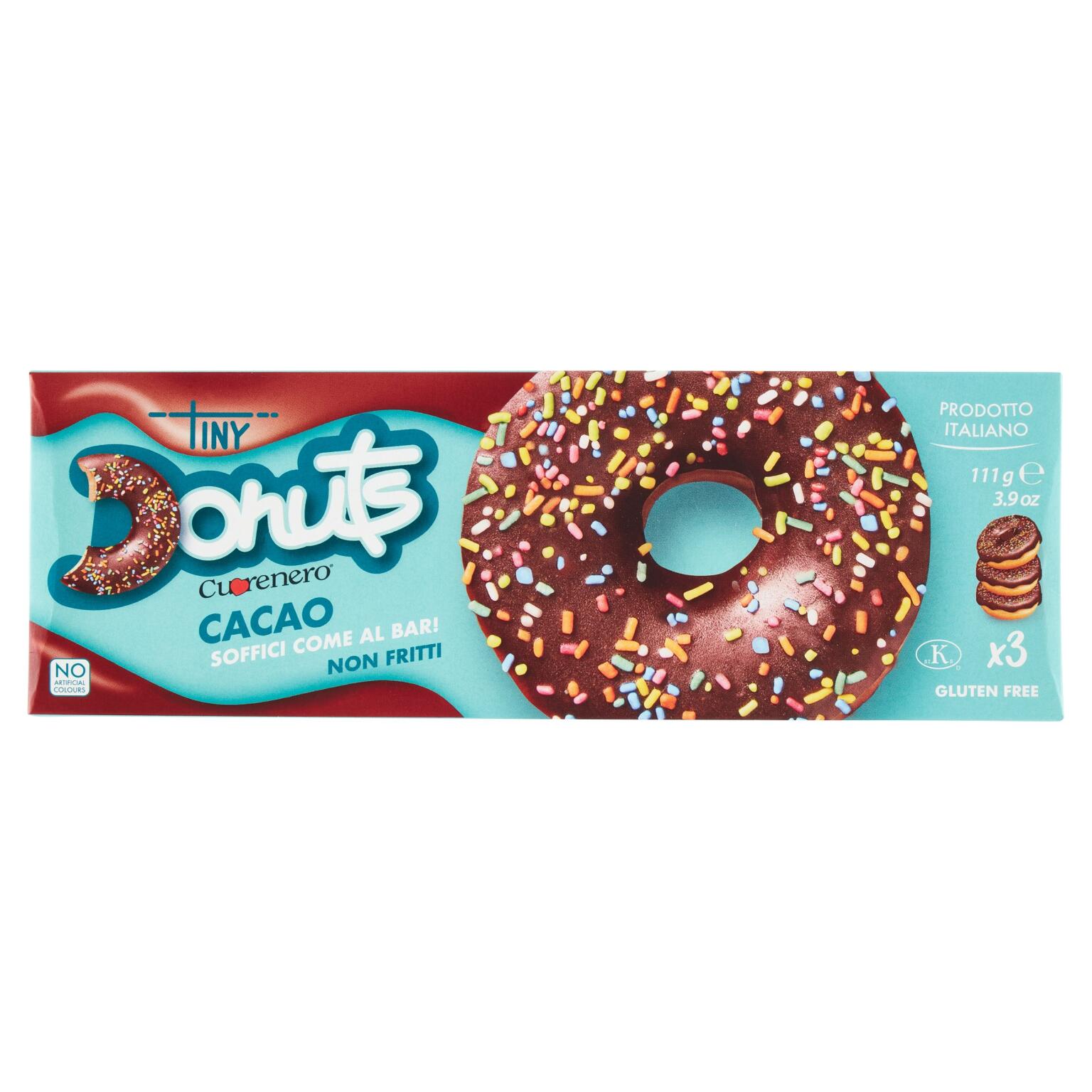 Donuts cacao 111g 3pz Cuore nero
