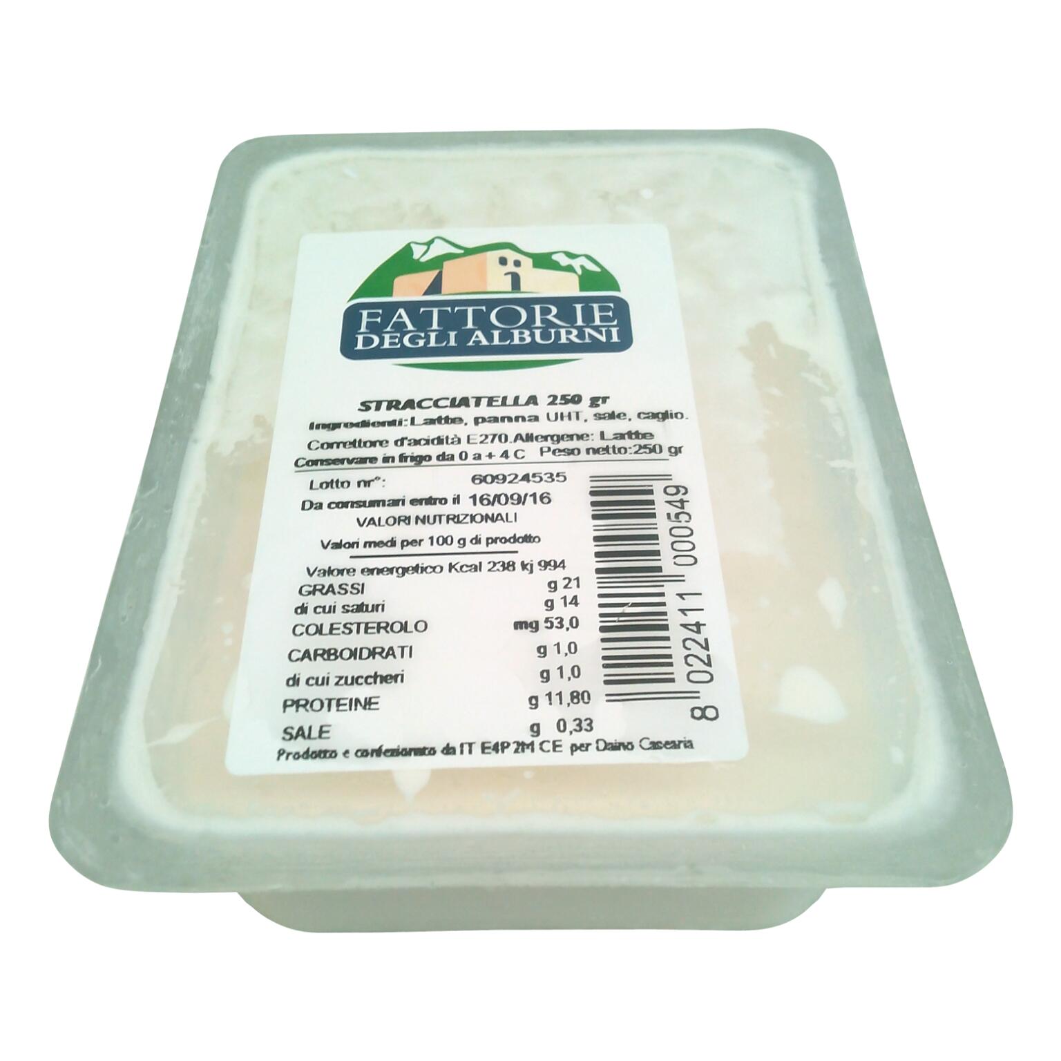Stracciatella vaschetta 250g Fattorie degli Alburni