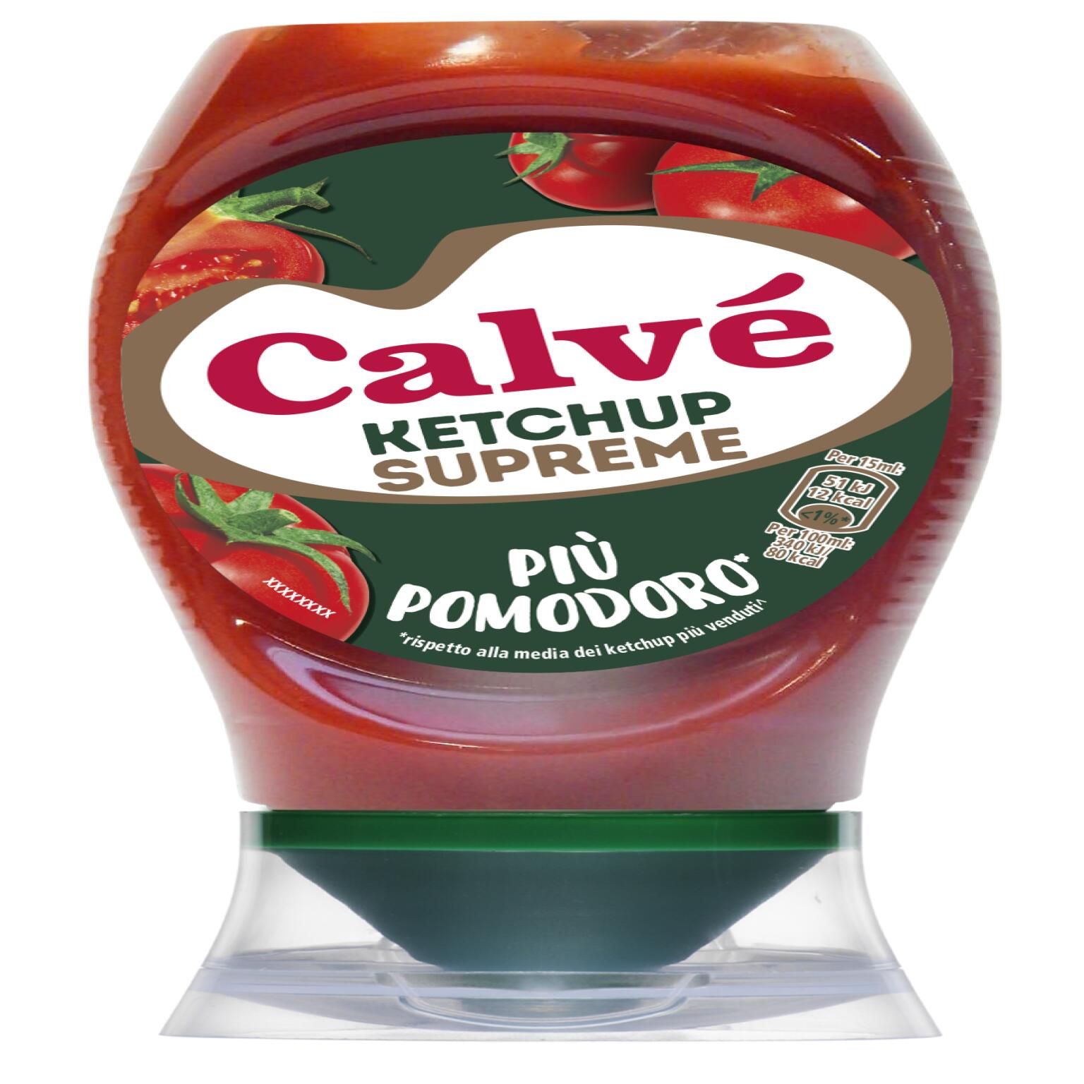 Ketchup Supreme più pomodoro Top Down da 250ml Calvè