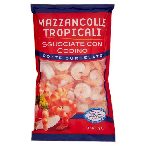 Mazzancolle Tropicali Sgusciate c/codino 30/40 300g Oggi Pesce