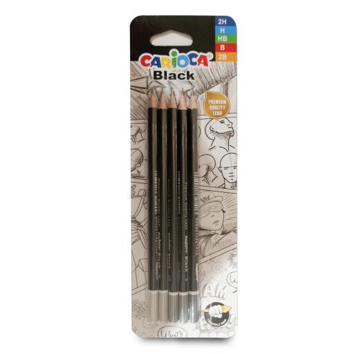 Matite black 5 pezzi H/2H/B/2B/HB Carioca