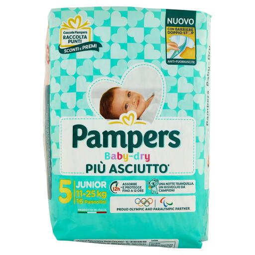 Pannolini pampers babyDry Junior x16pz