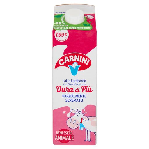 Latte Carnini Esl parzialmente scremato 1l Dura di più