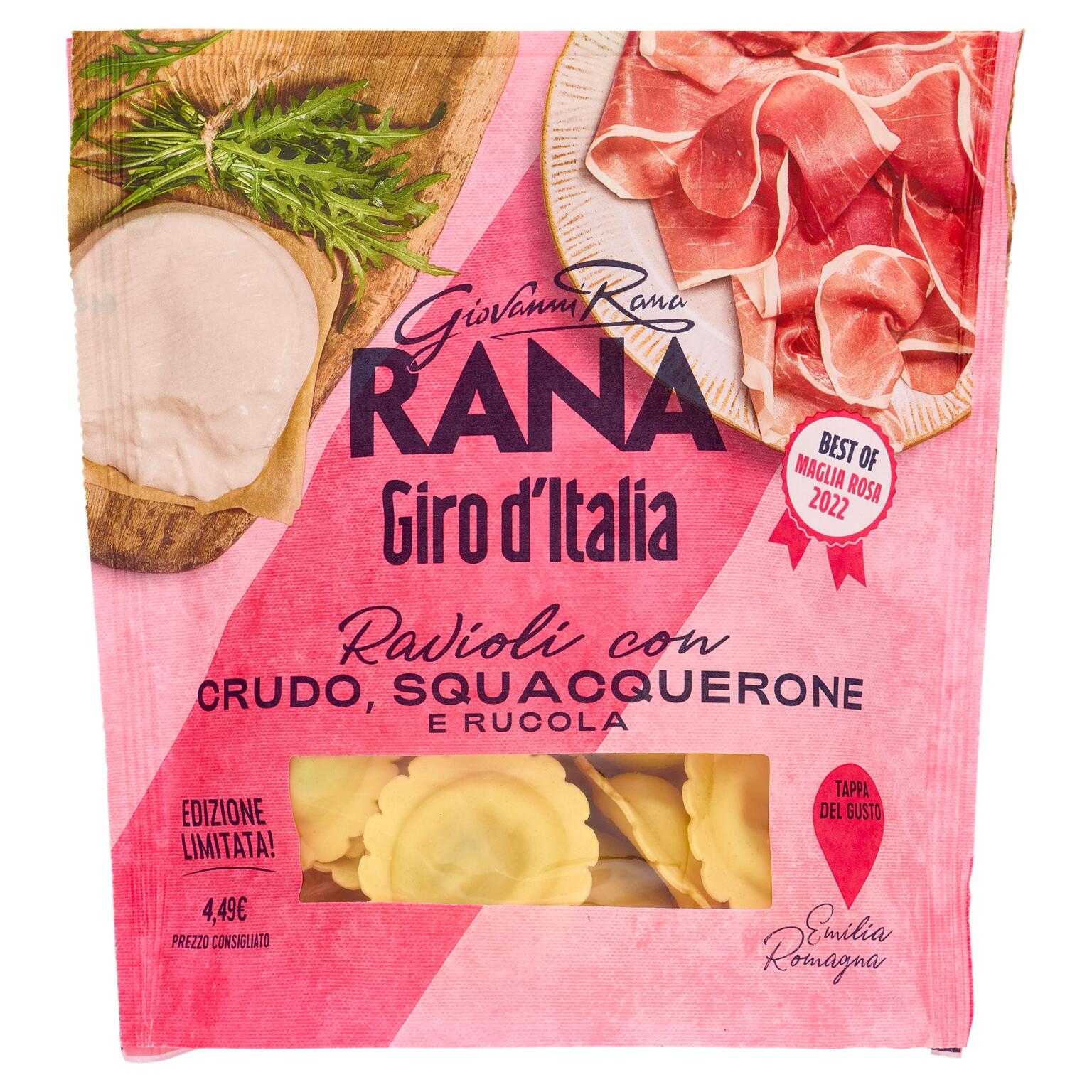 Ravioli Giro d'Italia crudo,squacquerone e rucola 250g Rana