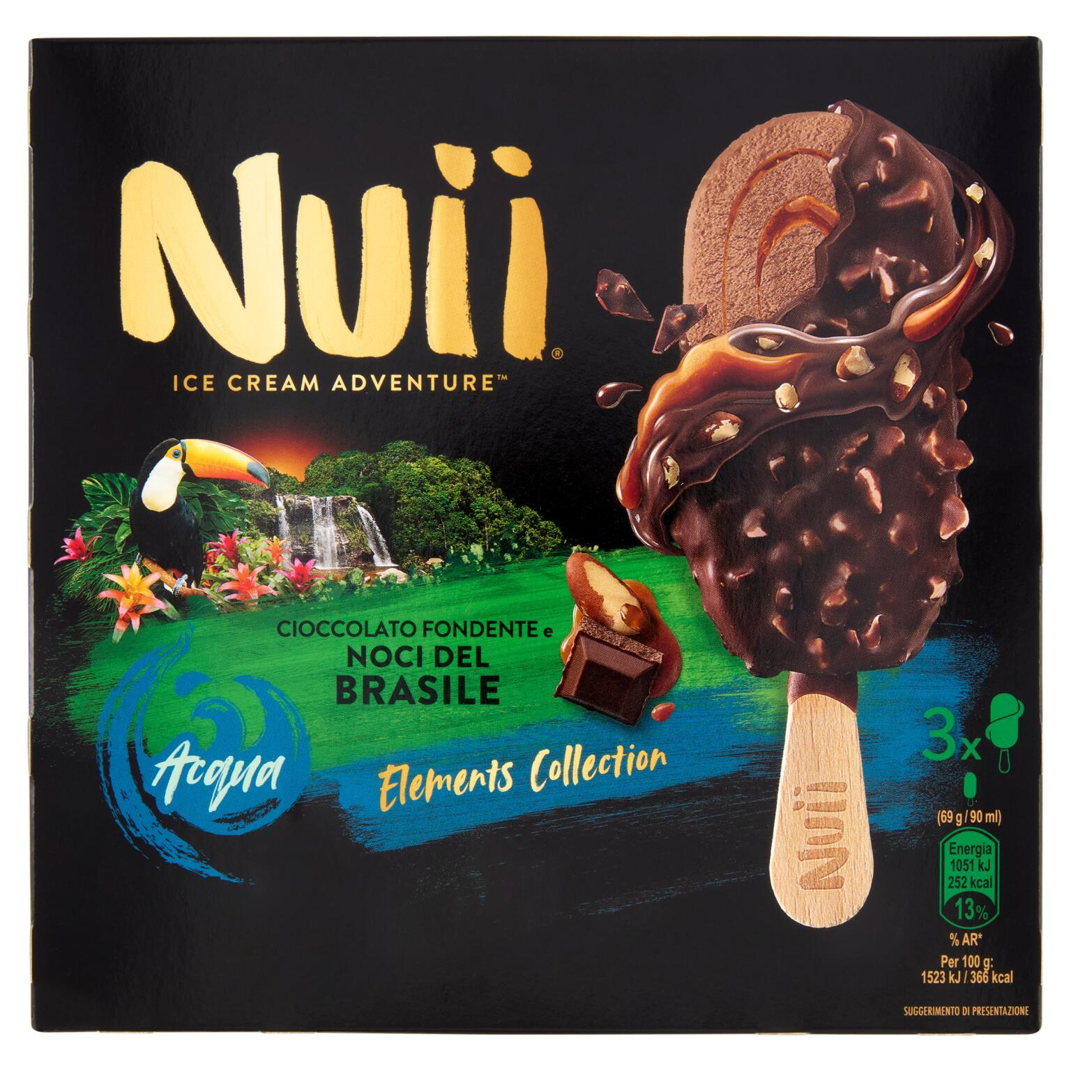 3 Nuii cioccolato fondente e noci del brasile da 207g