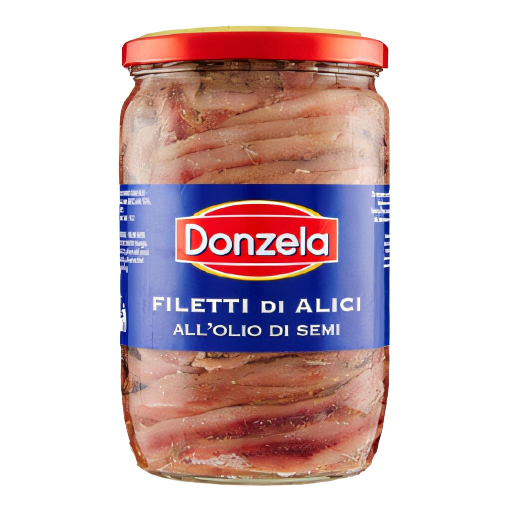 Filetti di Alici in Olio di Semi di Girasole 1500g Donzela