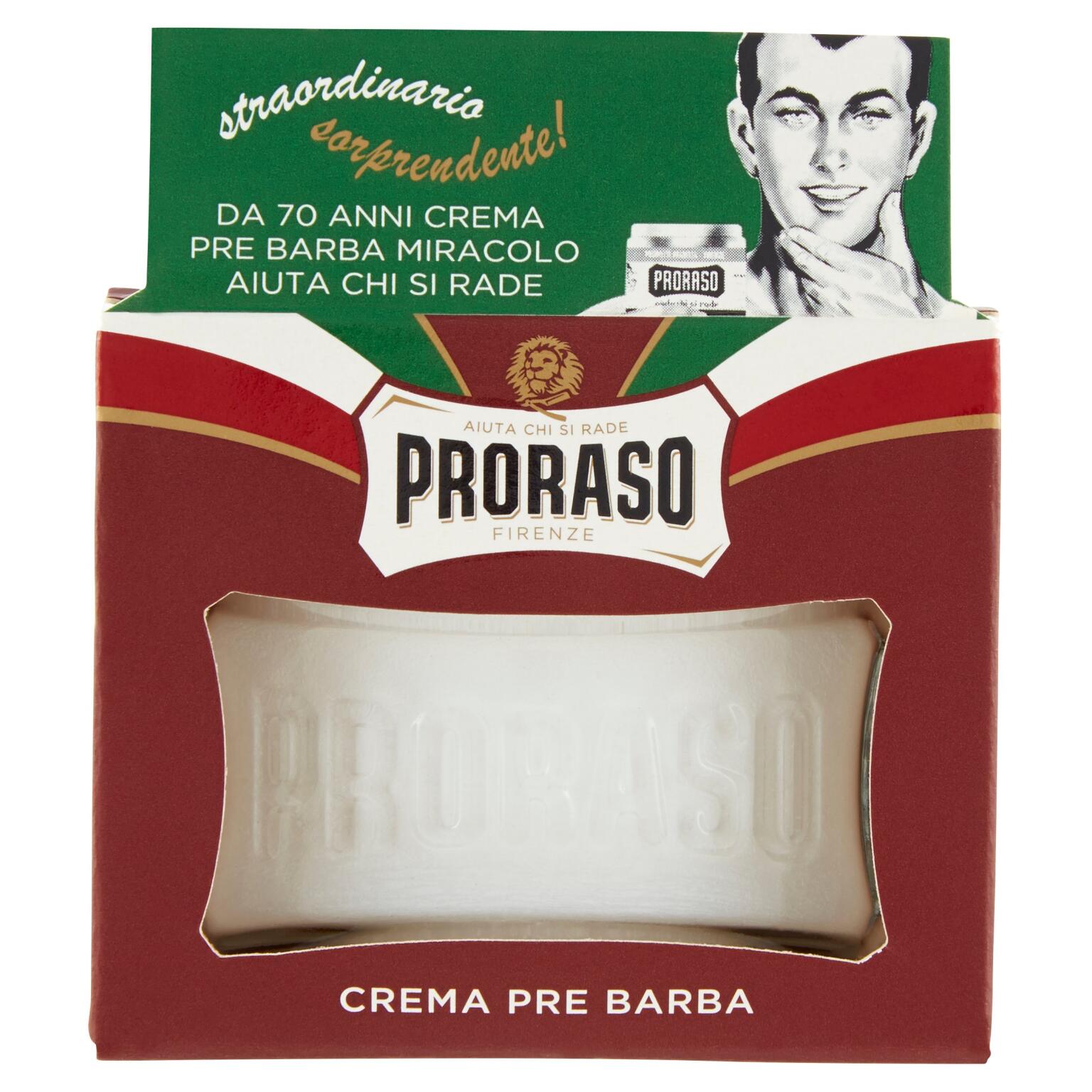 Crema pre barba rinfrescante e tonificante con olio di eucalipto e mentolo 100ml Proraso