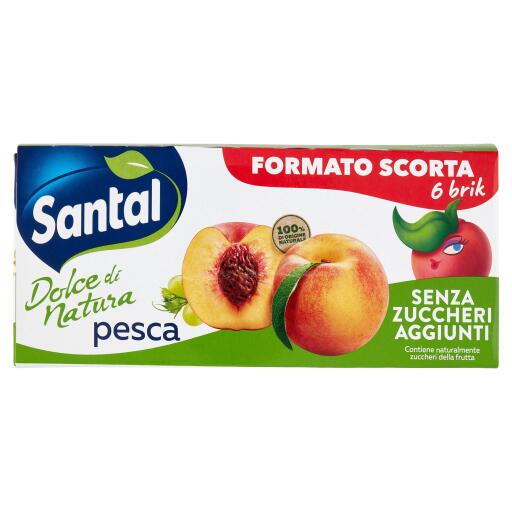 Santal Pesca senza zuccheri aggiunti 6x200ml brick Parmalat