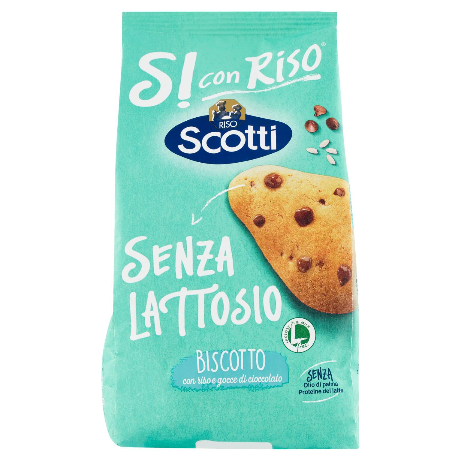 Biscotti frollini con riso e gocce di cioccolato 350g senza lattosio Scotti