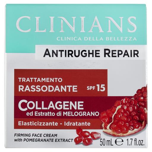 Crema antirughe quotidiana trattamento attivo rassodante con estratto di melograno 50ml Clinians