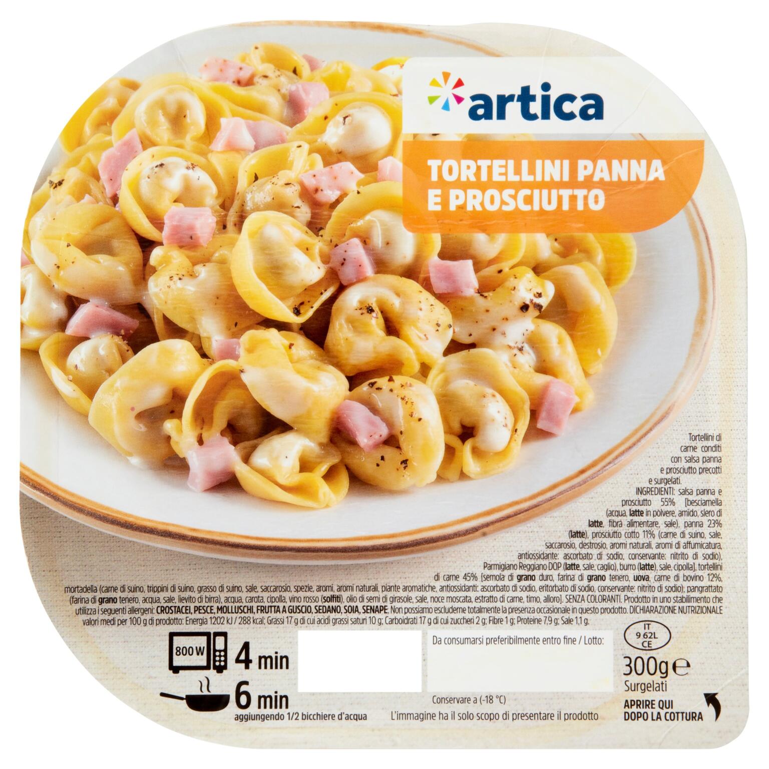 Tortellini panna e prosciutto 300g Artica