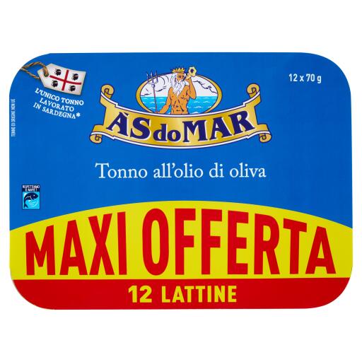 Tonno all'olio di oliva maxi offerta 70gx12 As Do Mar