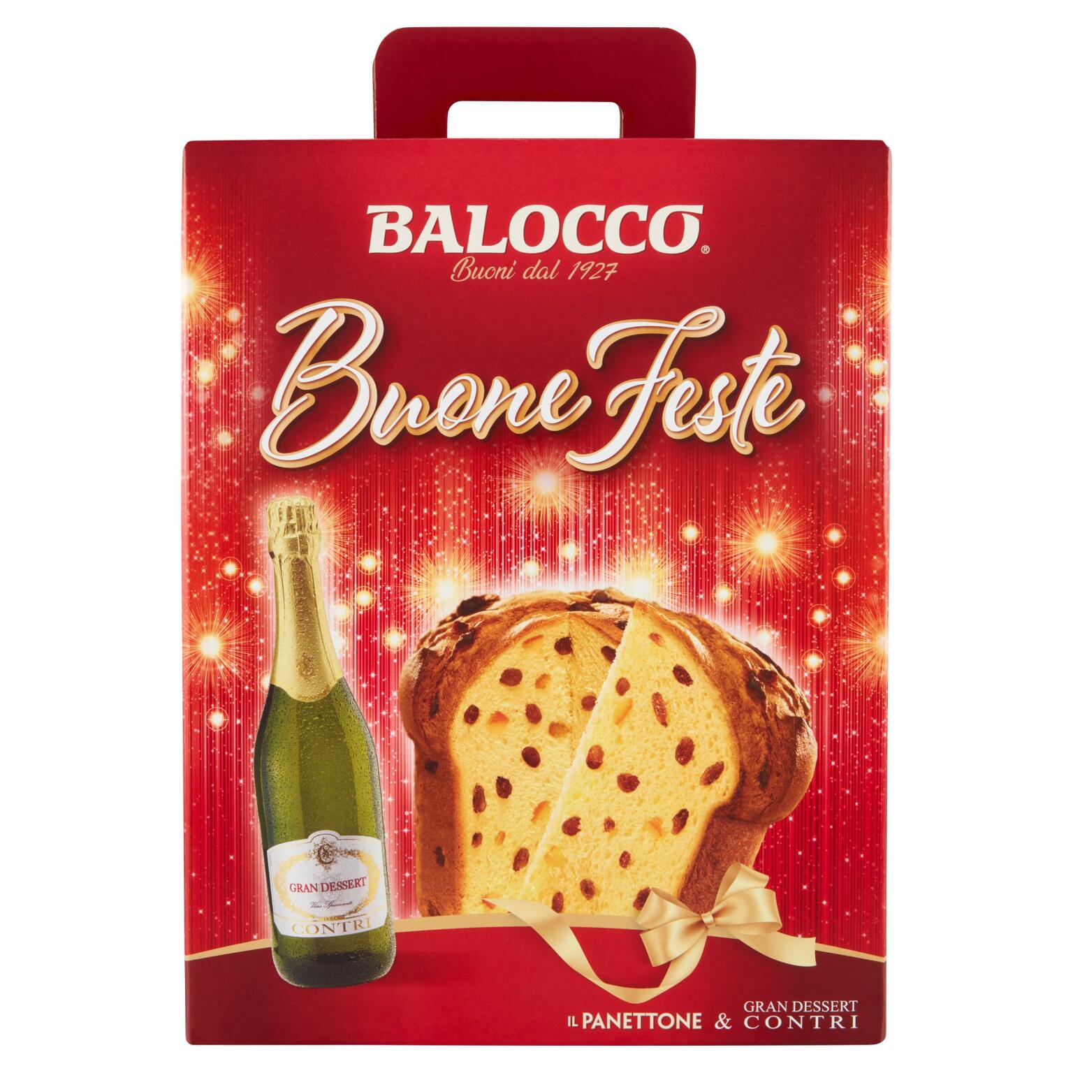 Buone Feste Panettone Balocco 750g + Gran Dessert 75cl