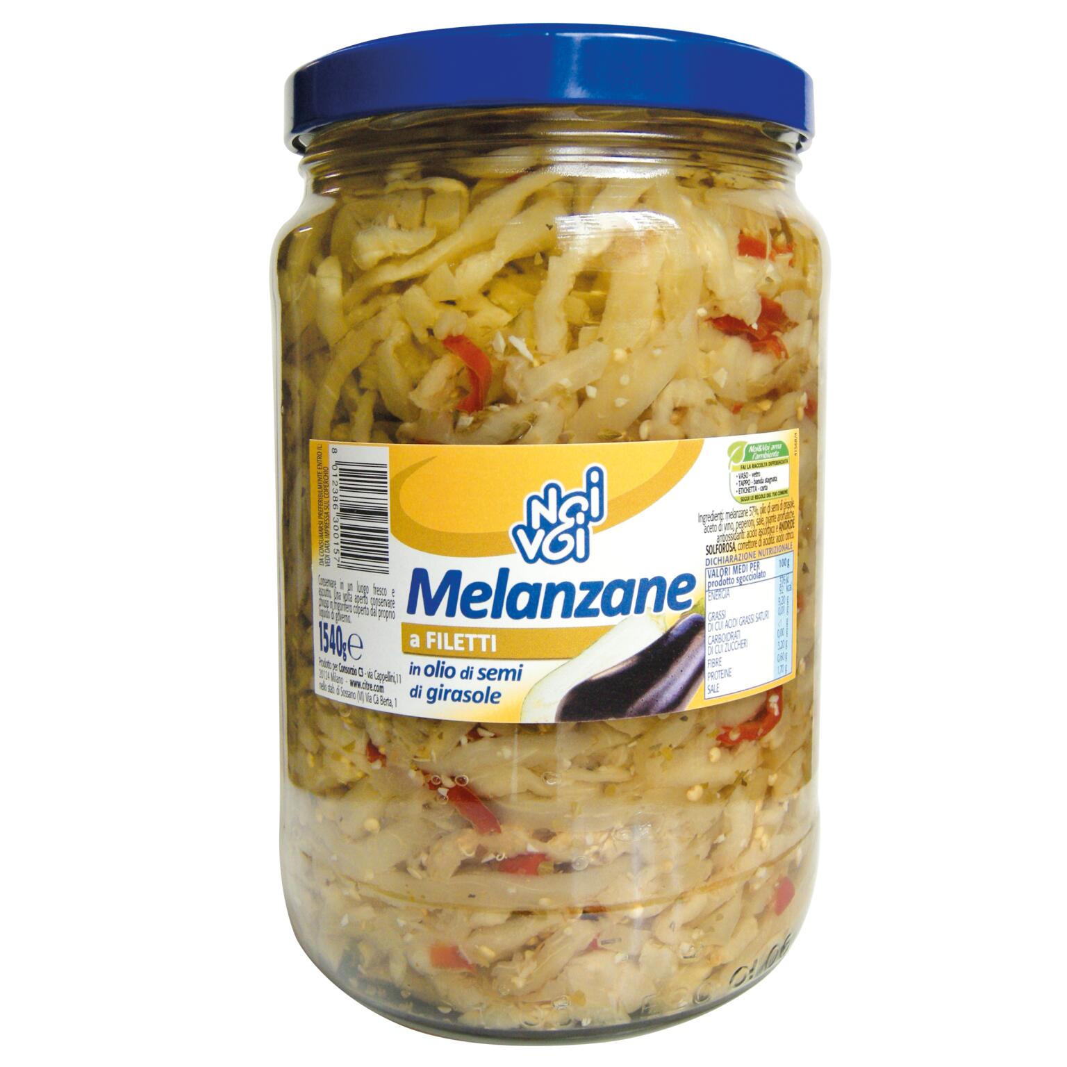 Filetti di melanzane in olio di girasole 1,54Kg Noi&Voi