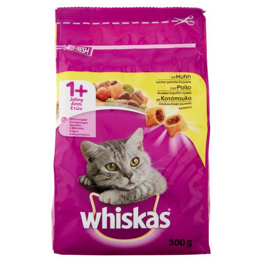 Croccantini di pollo per gatti adulti 300g        Whiskas