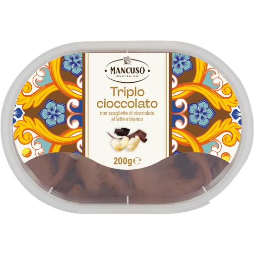Gelato in vaschetta da 200g Triplo cioccolato Mancuso