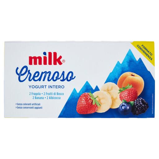 Yogurt Cremoso 8x125g fragola/albicocca/frutti di bosco/banana Milk