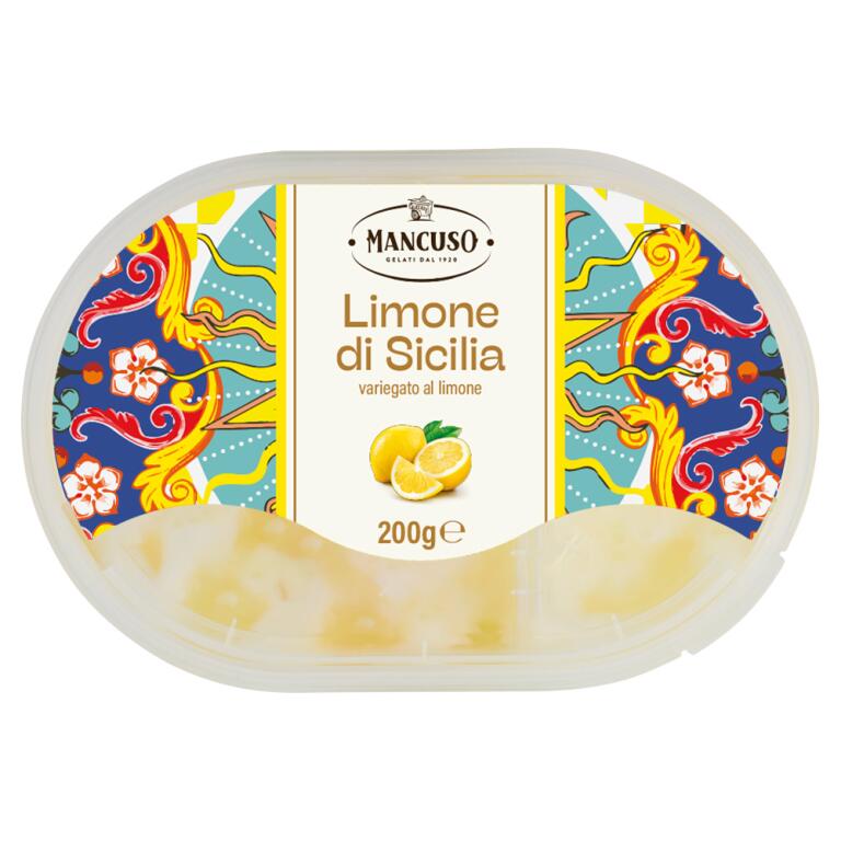 Vaschetta gelato al limone variegato da 200g Mancuso