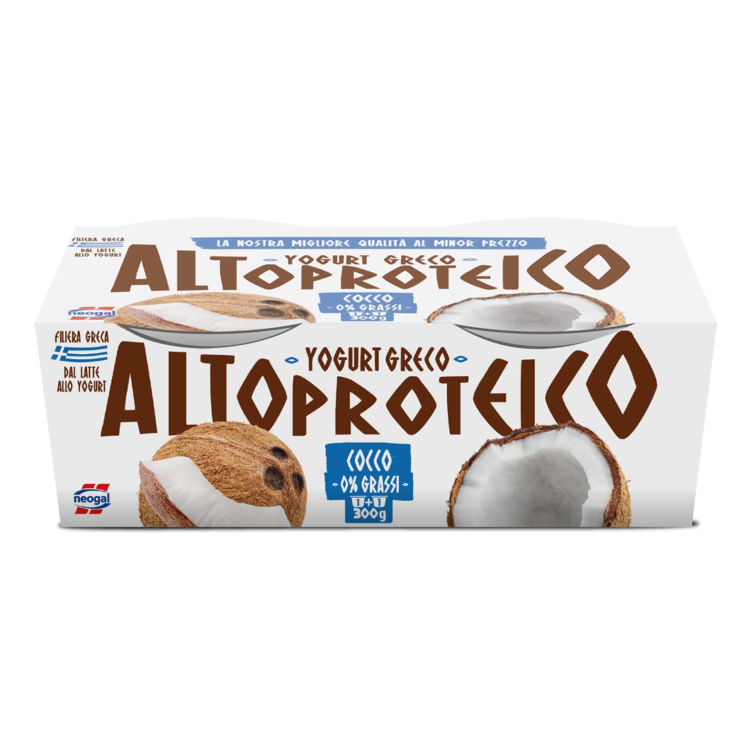 Yogurt Greco altoproteico 1% Cocco 2x150g Neogal