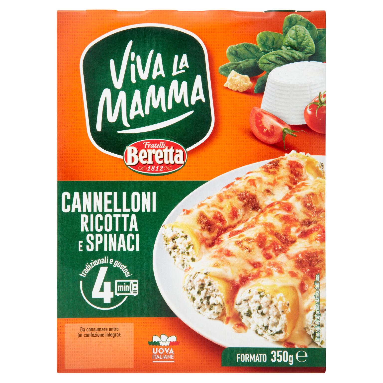 Cannelloni ricotta e spinaci 350g Viva La Mamma