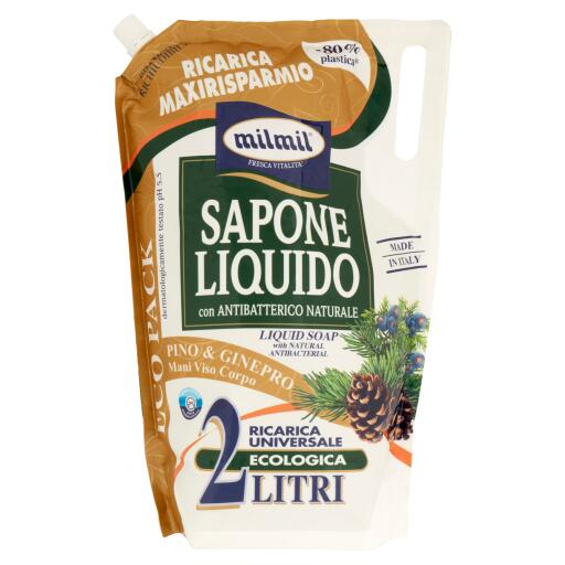 Sapone liquido pino&Ginepro busta 2l Mil Mil