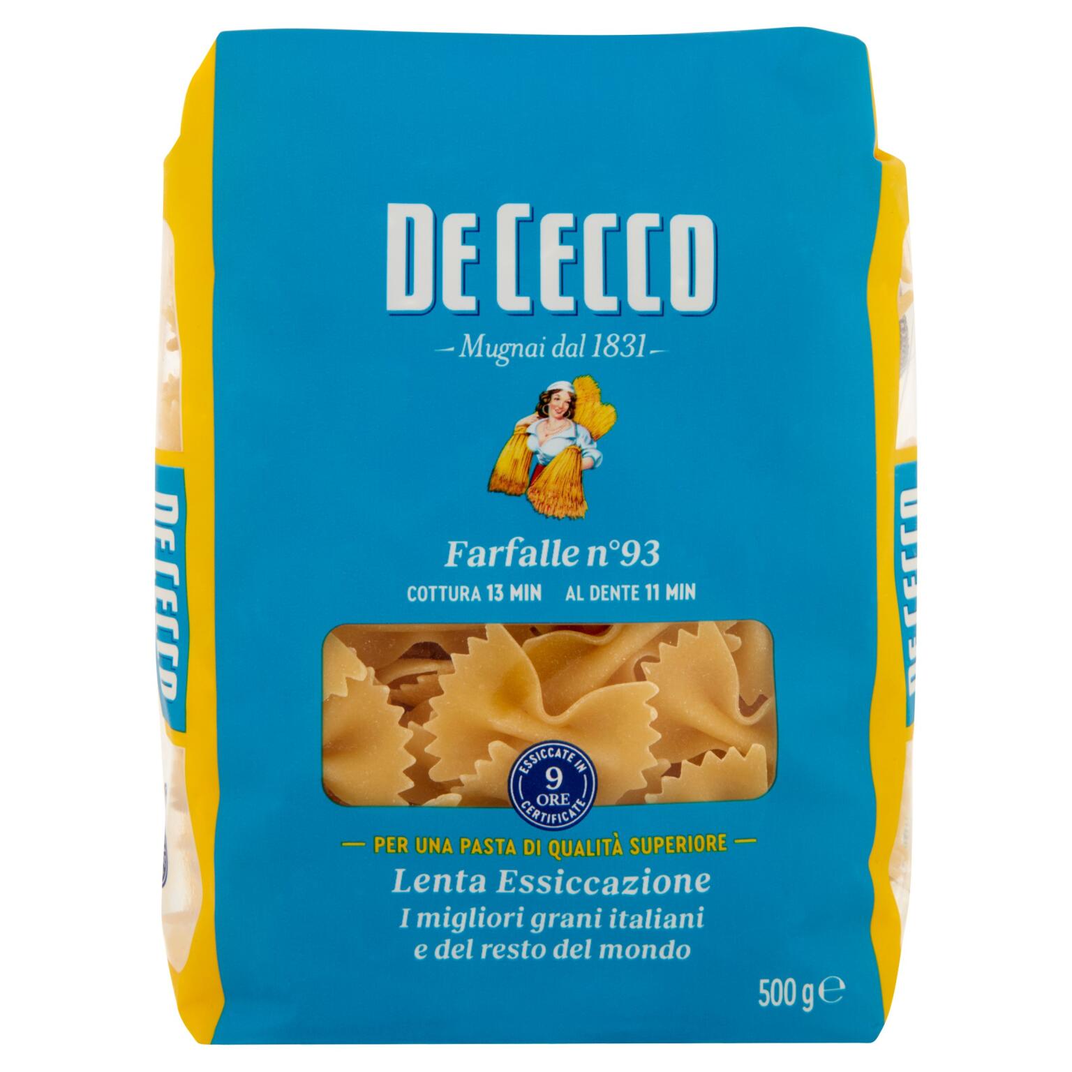 Pasta di semola di grano duro Farfalle n°93 500g De Cecco