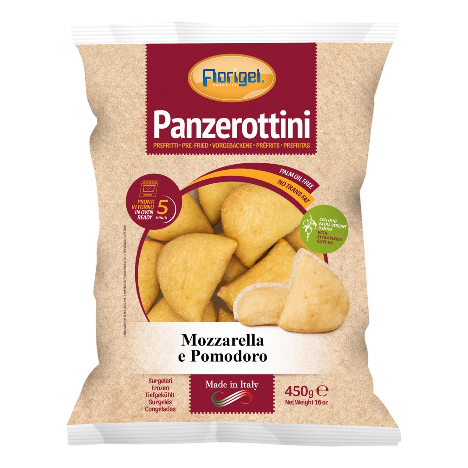 Panzerottini mozzarella e pomodoro 450g Florigel