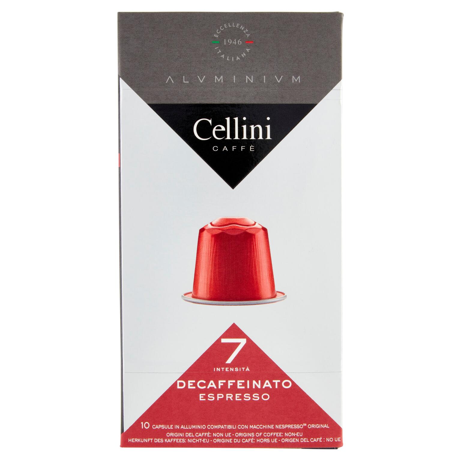 10 Capsule Decaffeinato Alluminio 55g Cellini