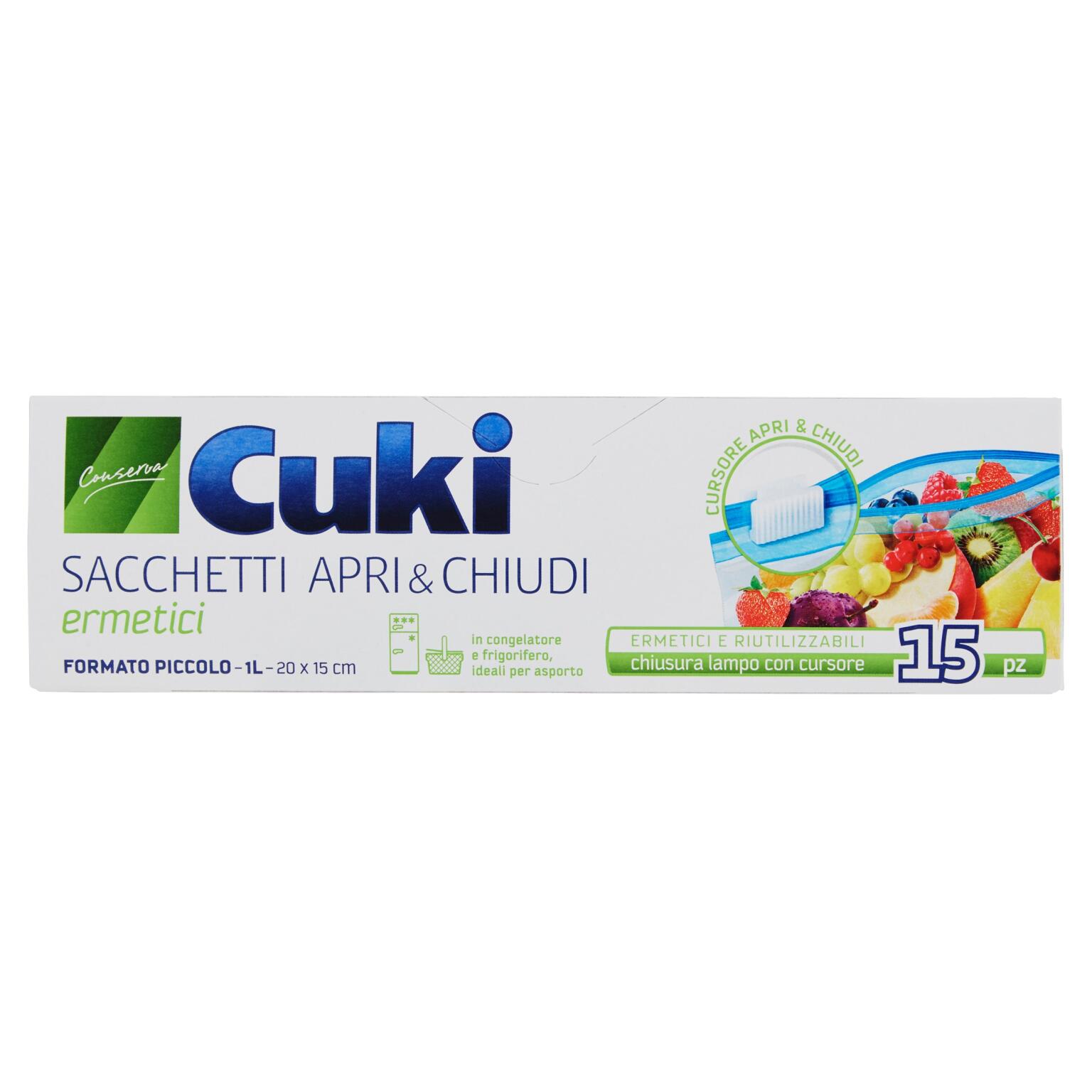 Sacchetti ermetici piccoli apri & chiudi 1l Cuki