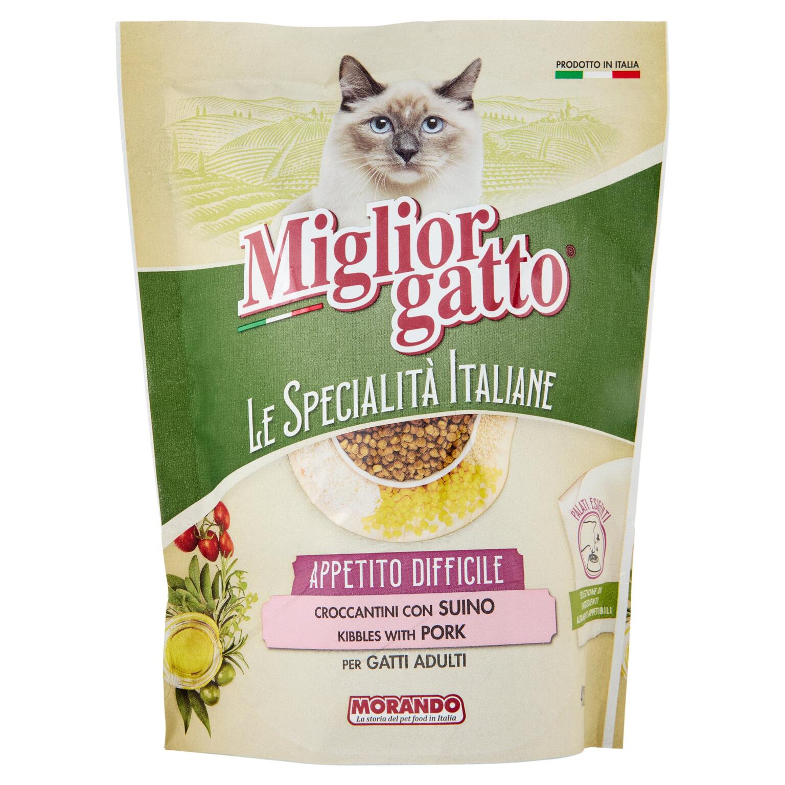 Migliorgatto Crocchette con Suino appetito difficile 400g Le Specialità Italiane Morando