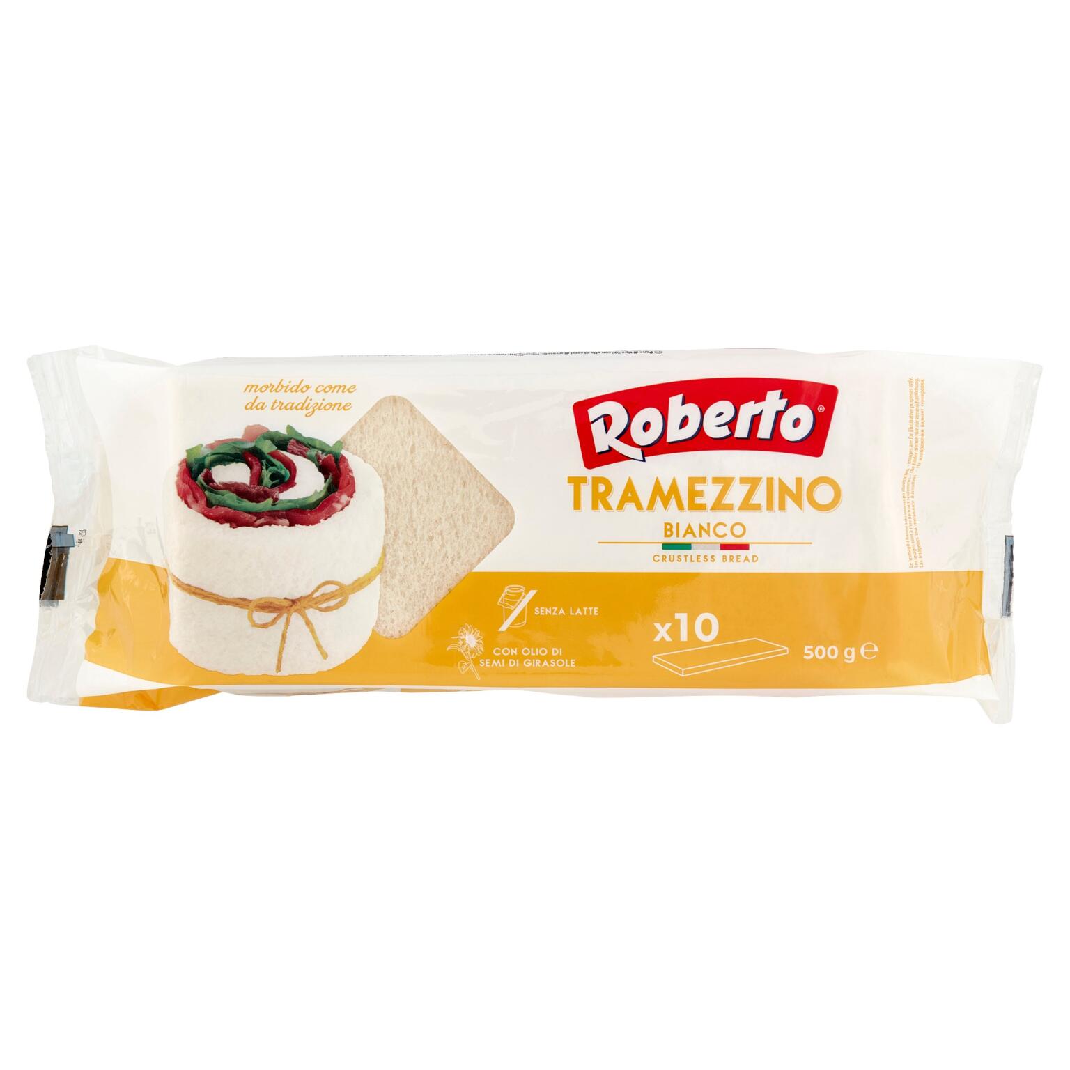 Pane per tramezzino 10 fette 500g Roberto