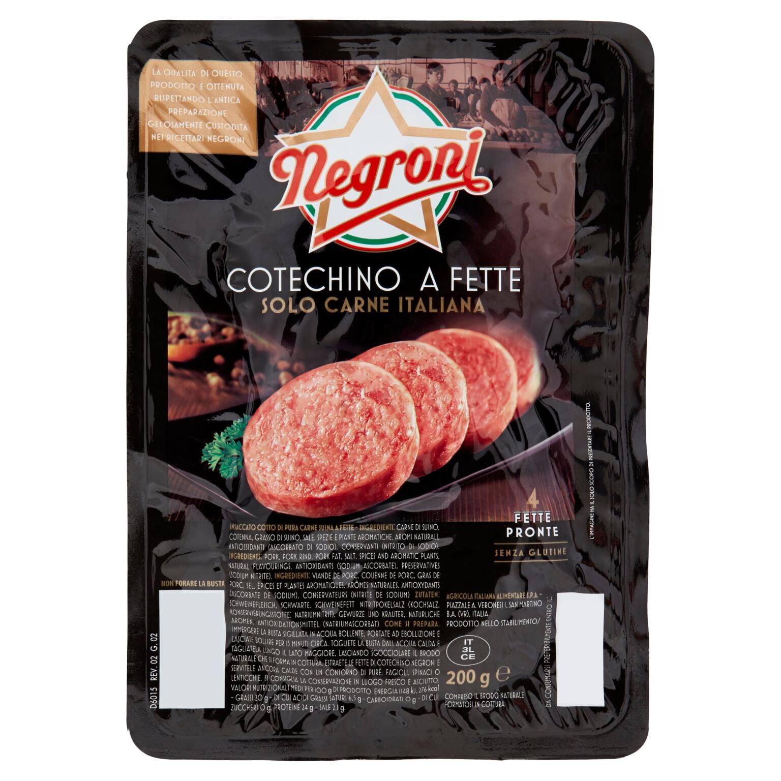 Cotechino a fette 200g senza glutine