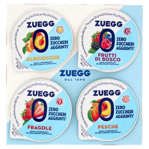 Confettura Zero Zuccheri Aggiunti Frutta Assortita 4x20g Zuegg
