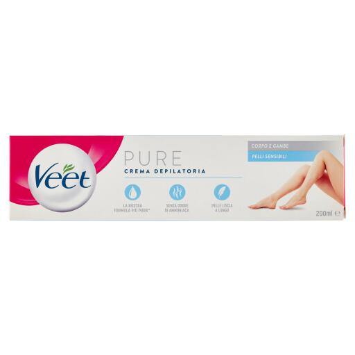 Crema Depilatoria Pelli Sensibili Gambe e Corpo con Aloe Vera e Vitamina E 200ml Veet
