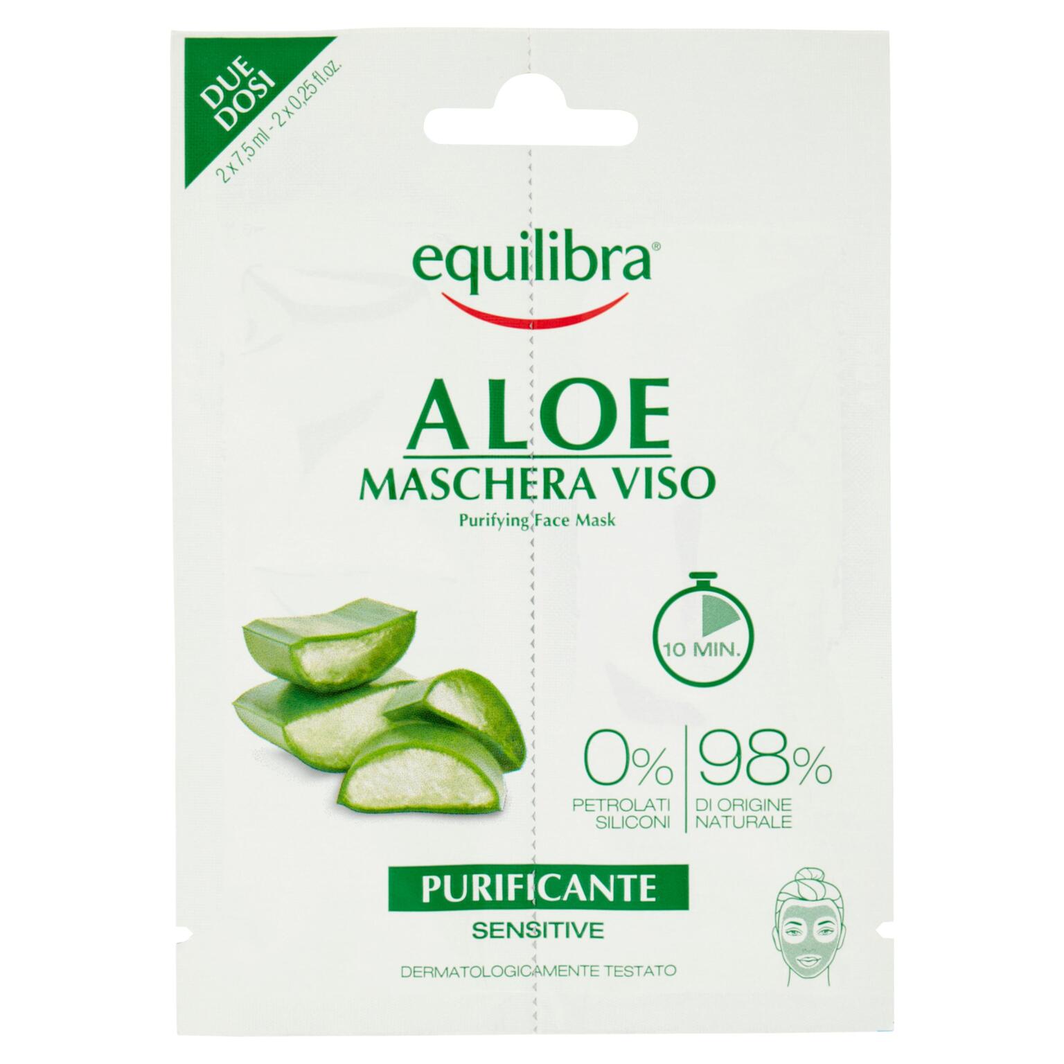 Maschera viso purificante con aloe 15ml Equilibra