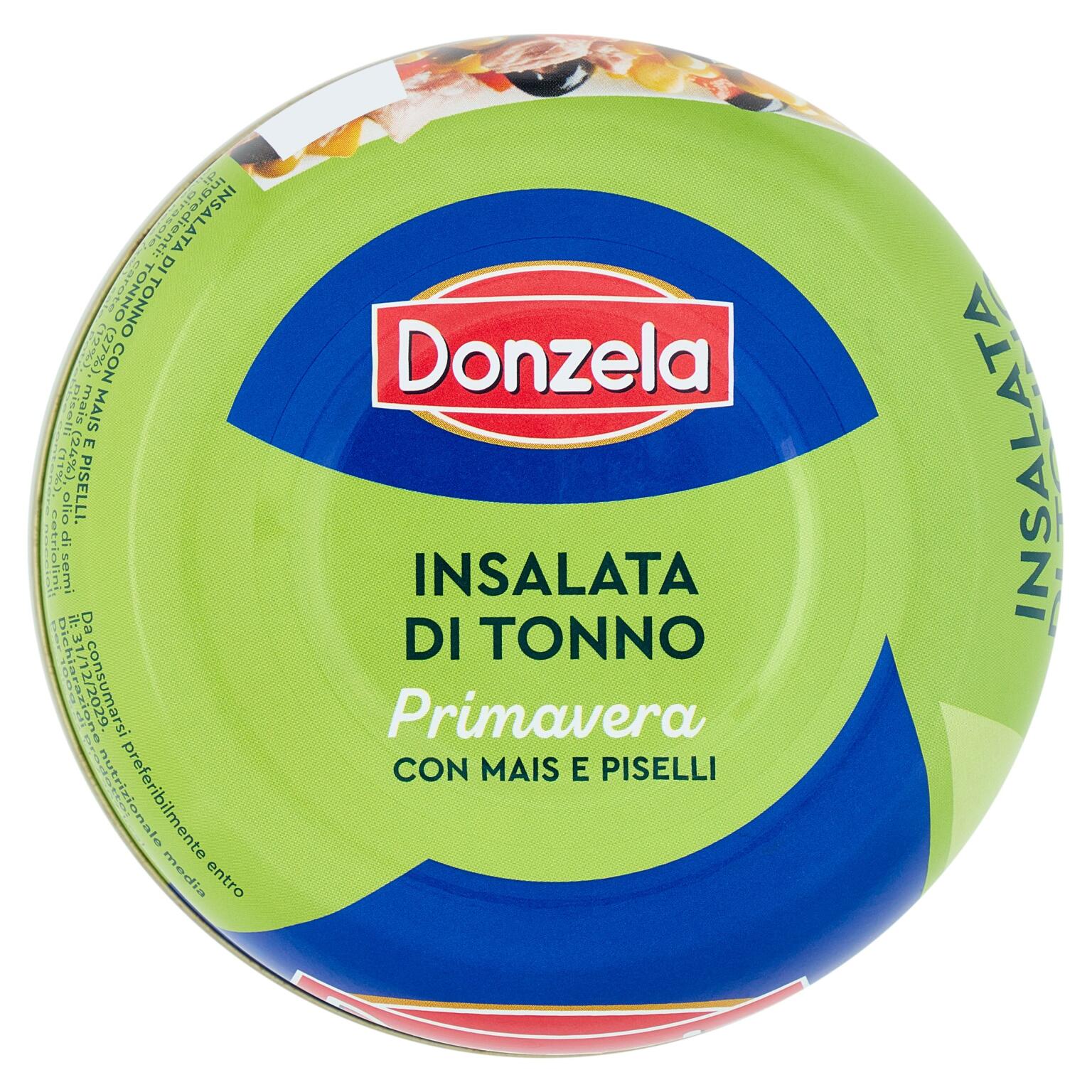 Insalata di tonno Primavera con mais e piselli 230g Donzela