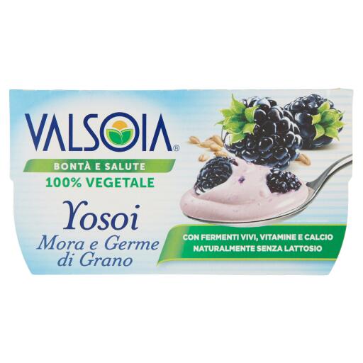 Yogurt Yosoi mora e germe di grano 2x125g Valsoia senza lattosio
