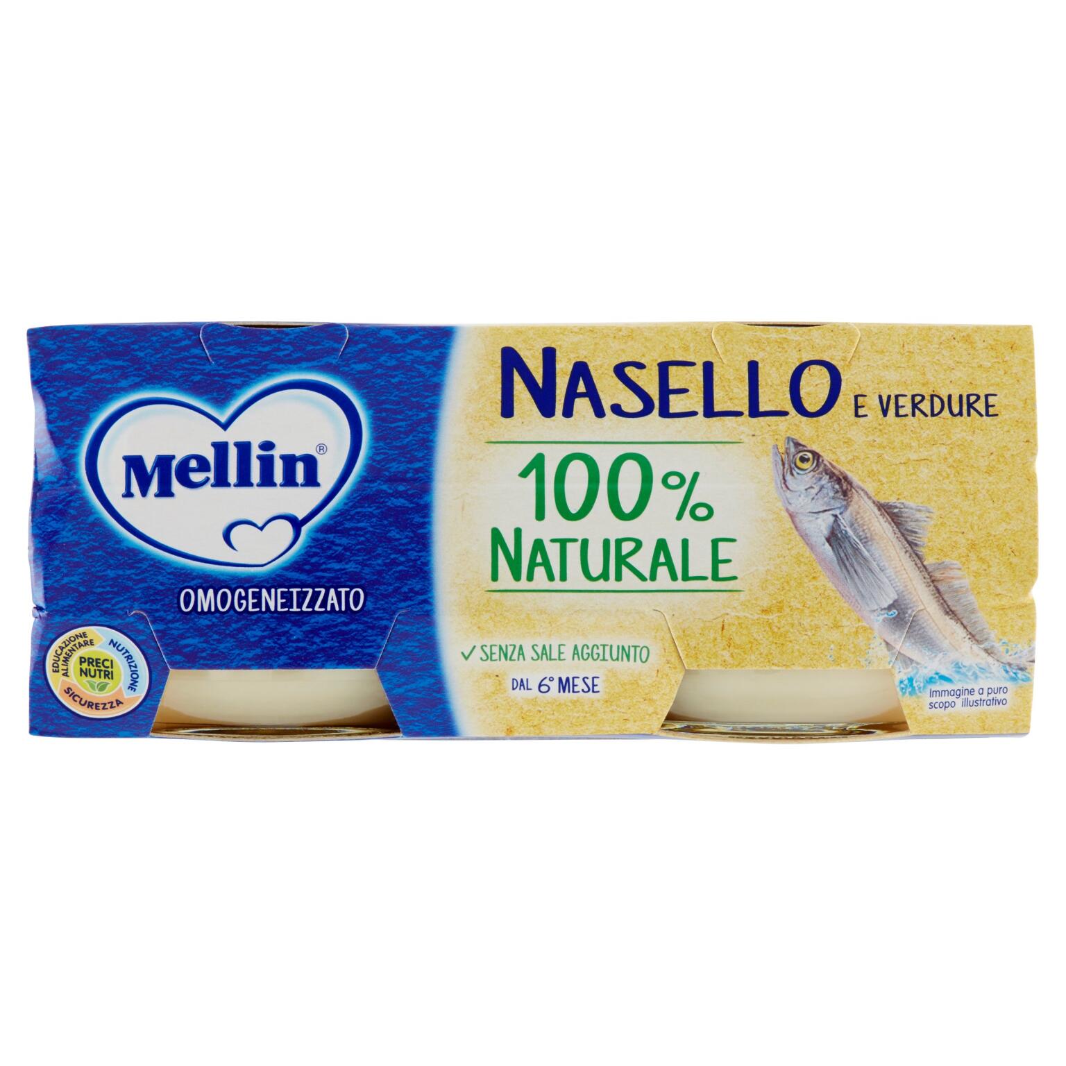 Omogeneizzato Nasello e verdure 2x80g Mellin